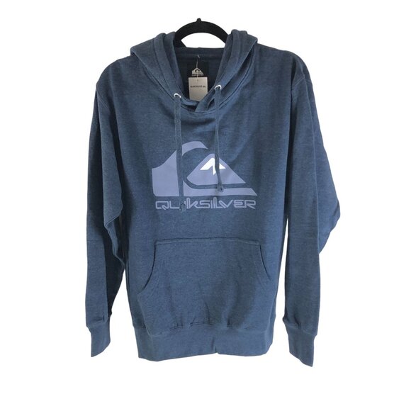 Quiksilver Mens V Comp Logo Pullover Hoodie Sweatshirt Blue Size S - Picture 1 of 3